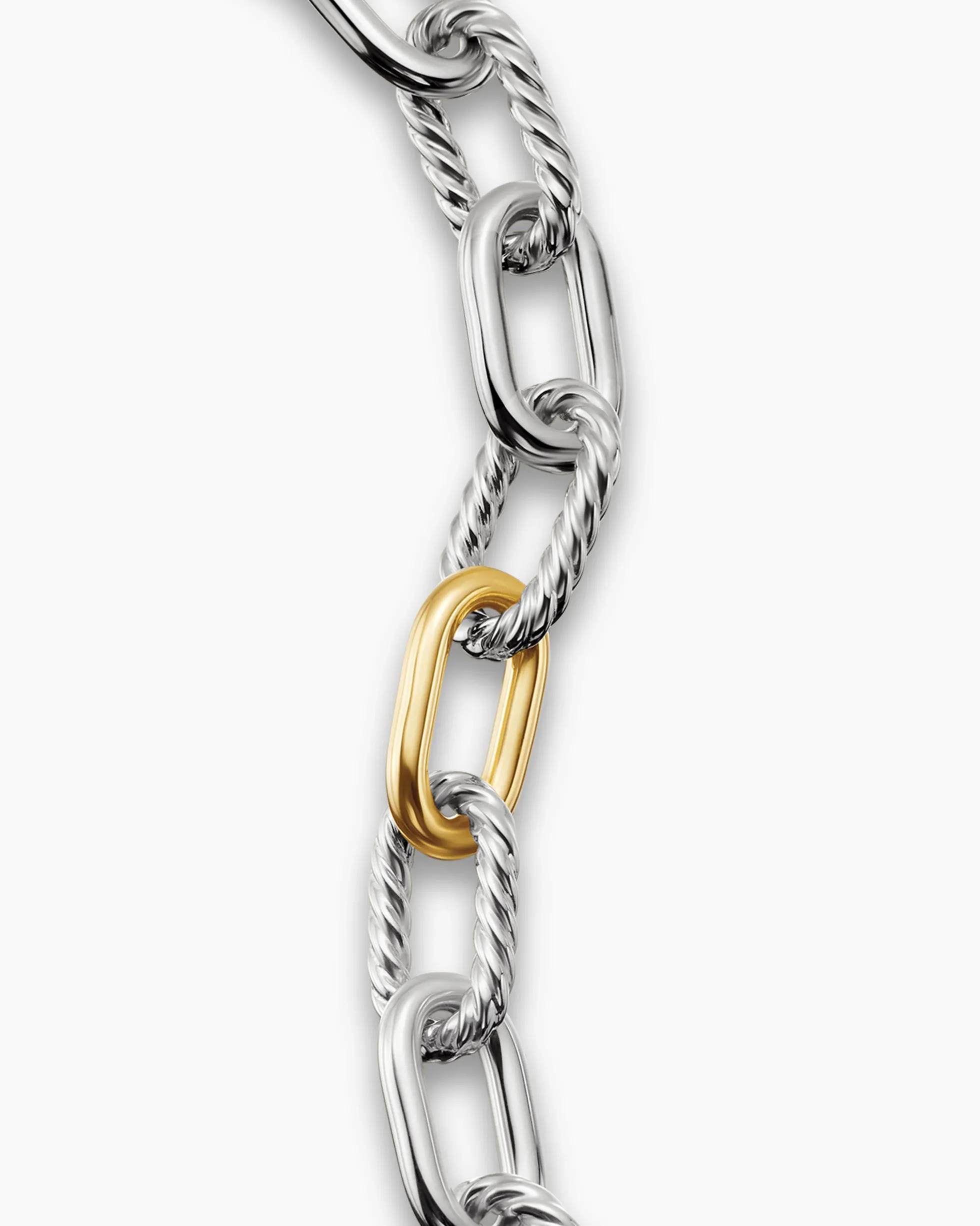 DY Madison® Chain Bracelet Sterling Silver with 18K Yellow Gold, 11mm