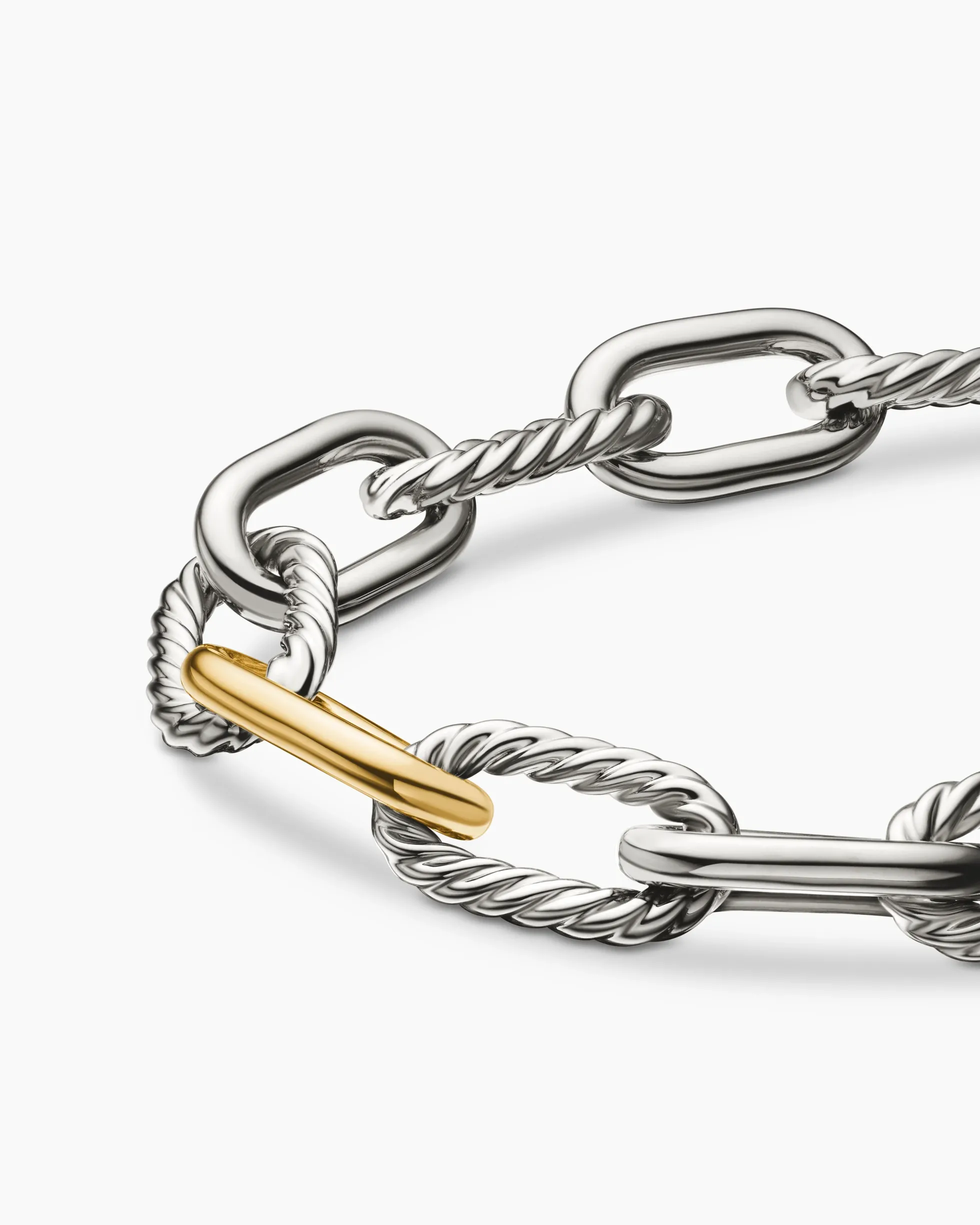 DY Madison® Chain Bracelet Sterling Silver with 18K Yellow Gold, 11mm