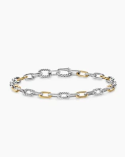 DY Madison® Chain Bracelet Sterling Silver with 18K Yellow Gold, 6mm