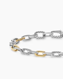 DY Madison® Chain Bracelet Sterling Silver with 18K Yellow Gold, 6mm