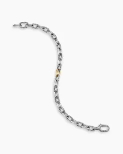 DY Madison® Chain Bracelet Sterling Silver with 18K Yellow Gold, 6mm