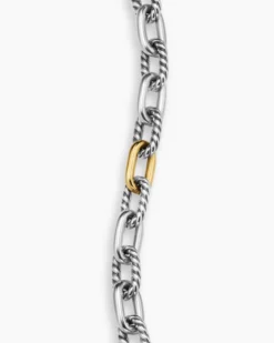 DY Madison® Chain Bracelet Sterling Silver with 18K Yellow Gold, 6mm