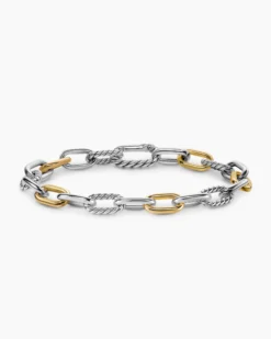 DY Madison® Chain Bracelet Sterling Silver with 18K Yellow Gold, 8.5mm