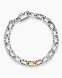 DY Madison® Chain Bracelet Sterling Silver with 18K Yellow Gold, 8.5mm