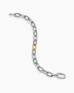 DY Madison® Chain Bracelet Sterling Silver with 18K Yellow Gold, 8.5mm