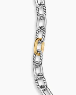 DY Madison® Chain Bracelet Sterling Silver with 18K Yellow Gold, 8.5mm