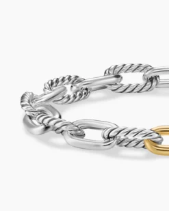 DY Madison® Chain Bracelet Sterling Silver with 18K Yellow Gold, 8.5mm