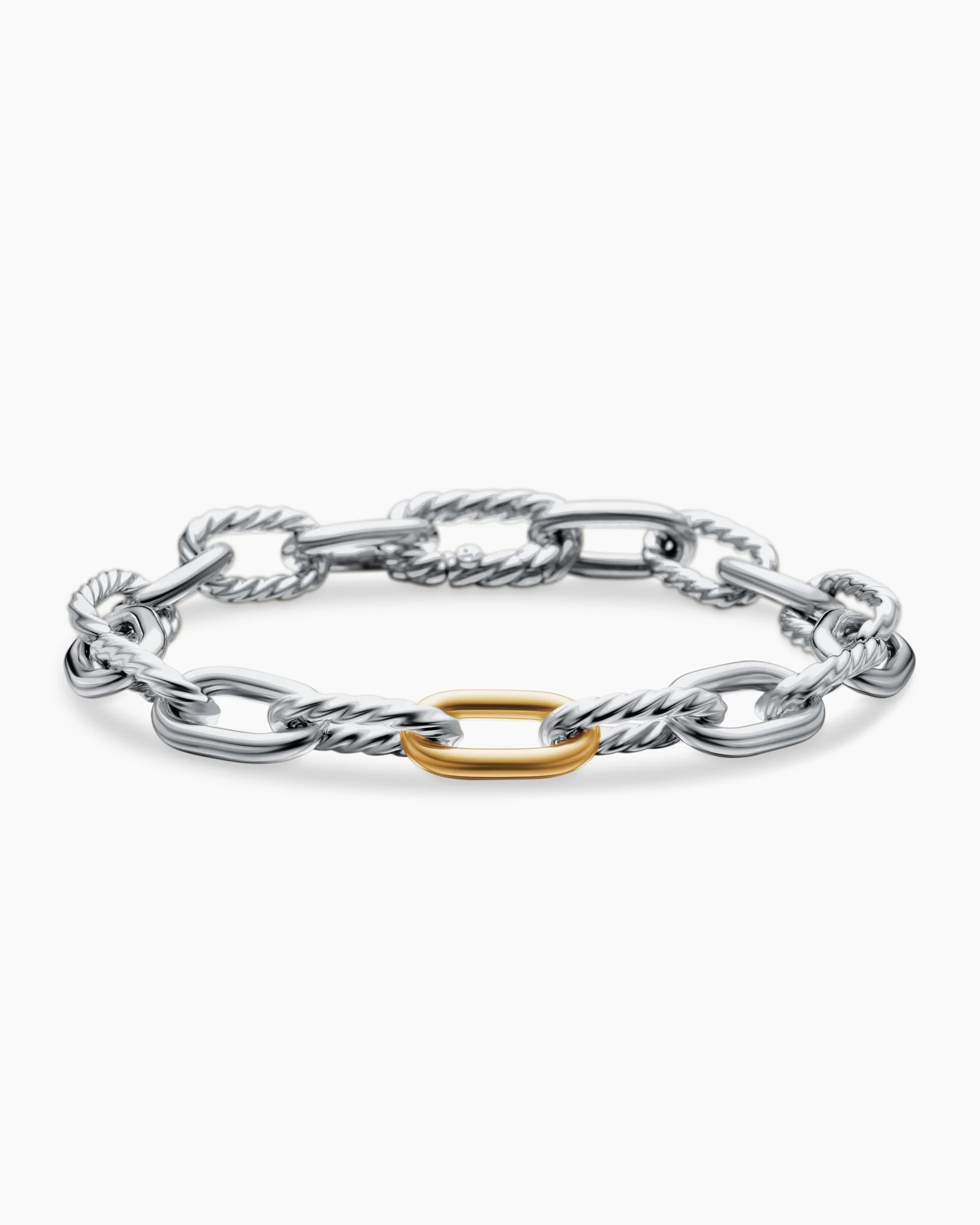 DY Madison® Chain Bracelet Sterling Silver with 18K Yellow Gold, 8.5mm