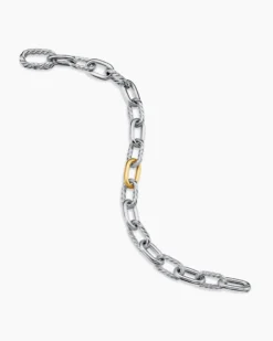 DY Madison® Chain Bracelet Sterling Silver with 18K Yellow Gold, 8.5mm