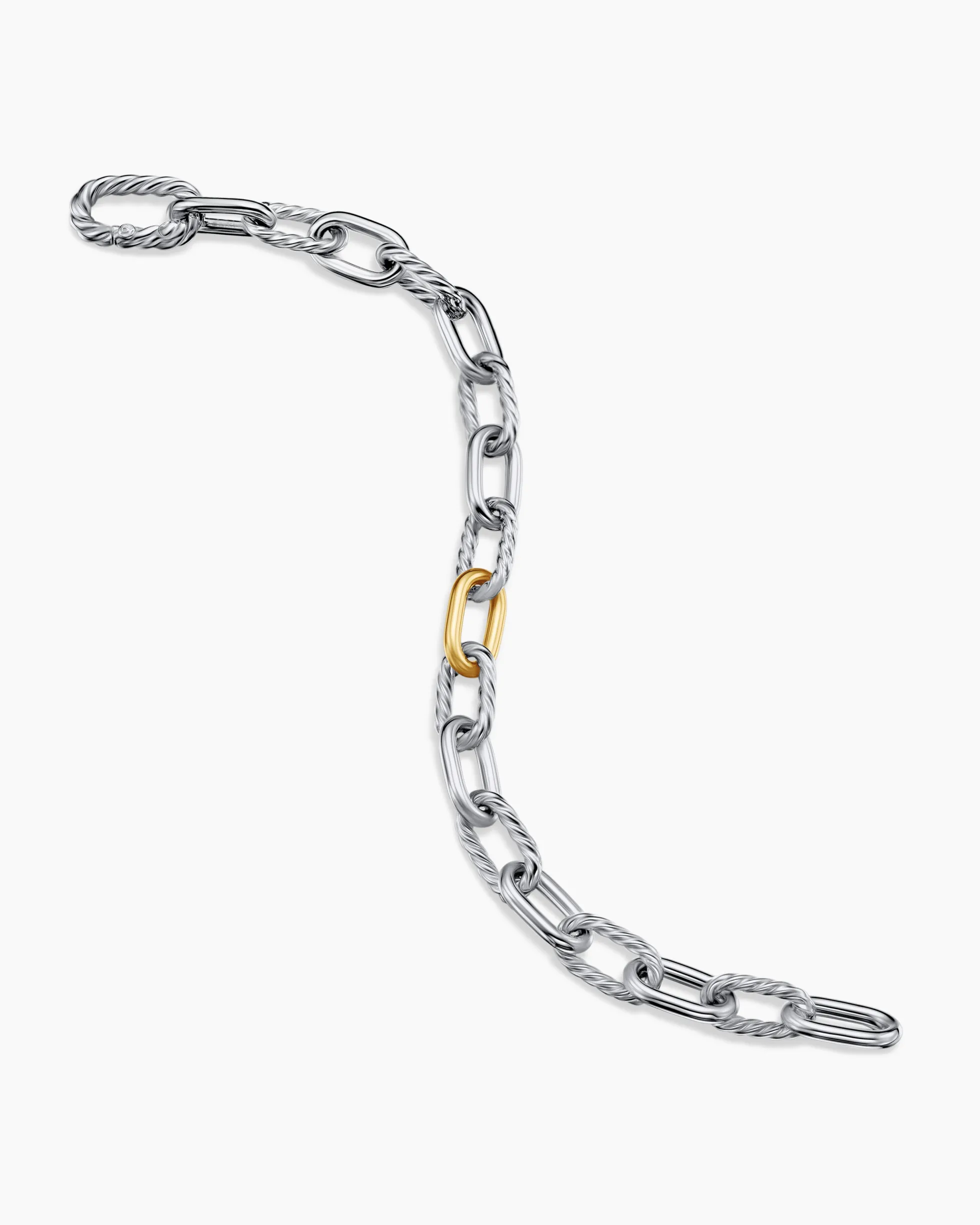 DY Madison® Chain Bracelet Sterling Silver with 18K Yellow Gold, 8.5mm