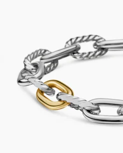 DY Madison® Chain Bracelet Sterling Silver with 18K Yellow Gold, 8.5mm