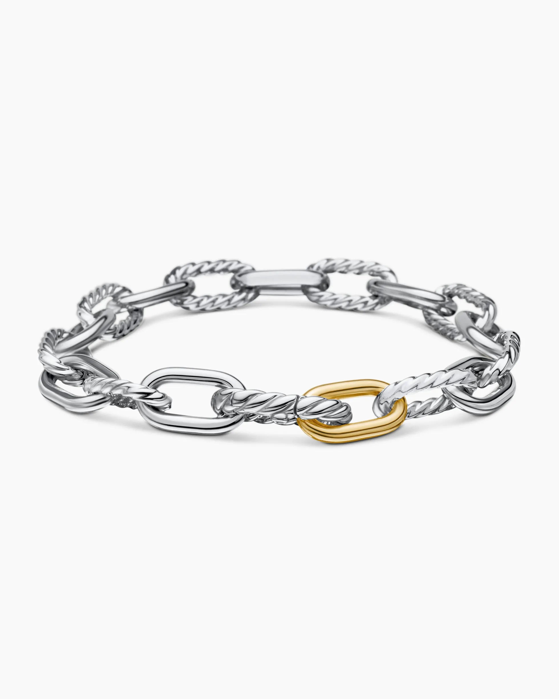 DY Madison® Chain Bracelet Sterling Silver with 18K Yellow Gold, 8.5mm
