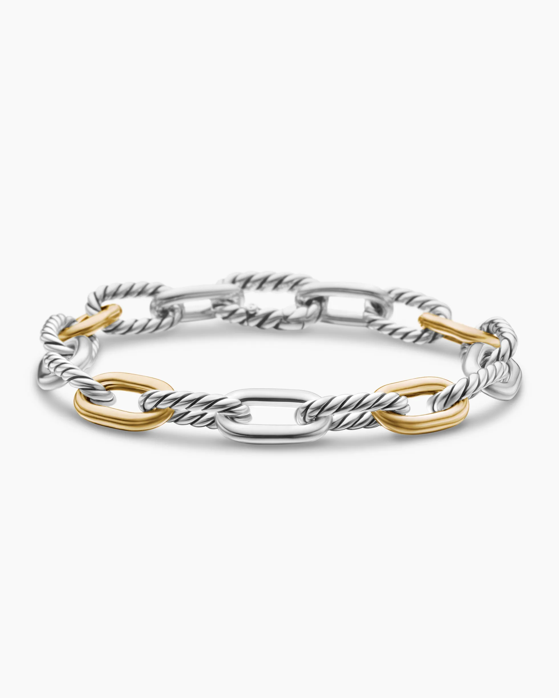 DY Madison® Chain Bracelet Sterling Silver with 18K Yellow Gold, 8.5mm