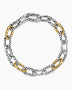 DY Madison® Chain Bracelet Sterling Silver with 18K Yellow Gold, 8.5mm