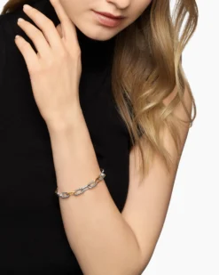 DY Madison® Chain Bracelet Sterling Silver with 18K Yellow Gold, 8.5mm