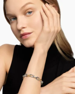 DY Madison® Chain Bracelet Sterling Silver with 18K Yellow Gold, 8.5mm