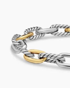 DY Madison® Chain Bracelet Sterling Silver with 18K Yellow Gold, 8.5mm
