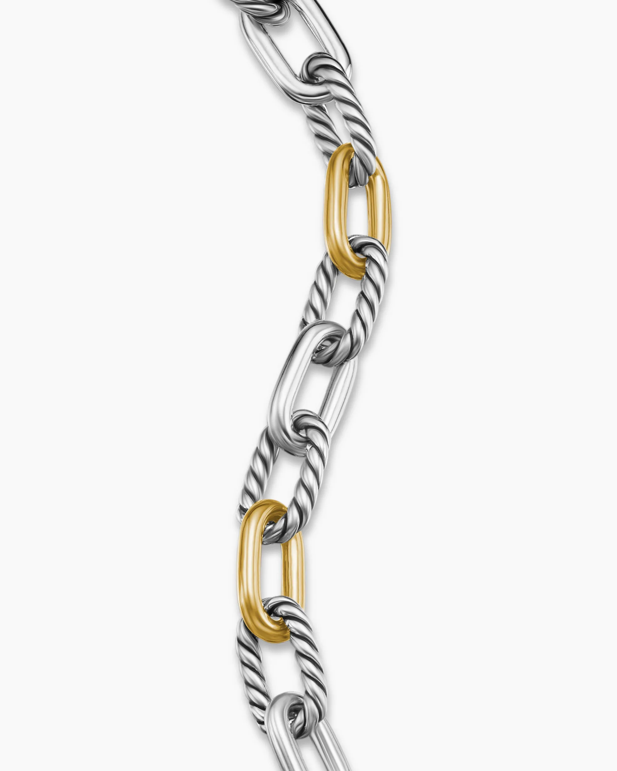 DY Madison® Chain Bracelet Sterling Silver with 18K Yellow Gold, 8.5mm