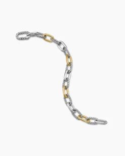 DY Madison® Chain Bracelet Sterling Silver with 18K Yellow Gold, 8.5mm