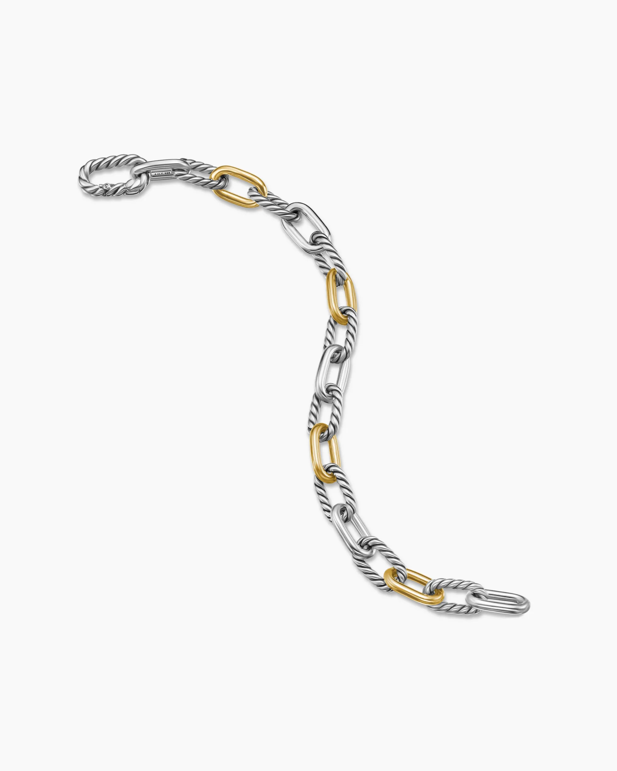 DY Madison® Chain Bracelet Sterling Silver with 18K Yellow Gold, 8.5mm