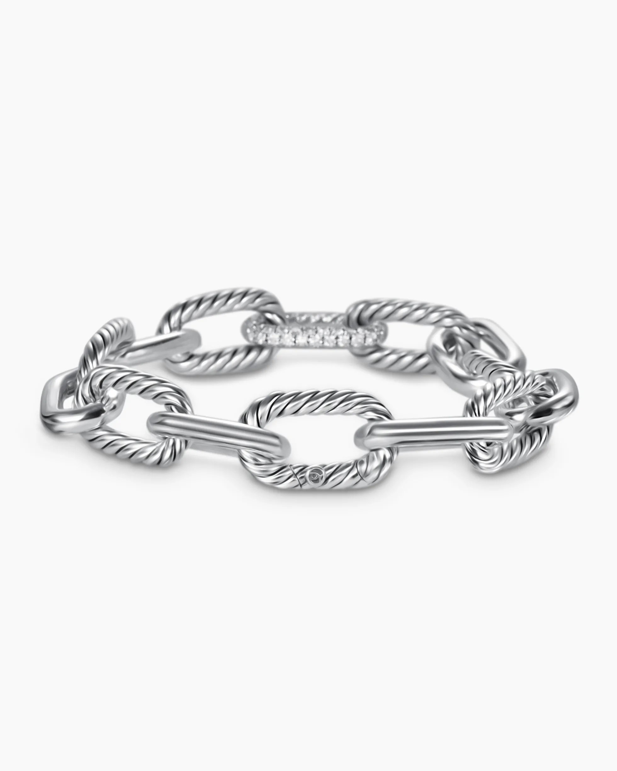 DY Madison® Chain Bracelet Sterling Silver with Diamonds, 11mm