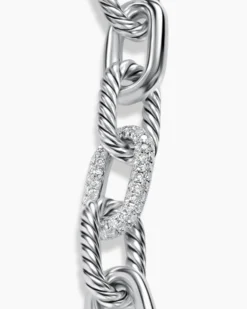 DY Madison® Chain Bracelet Sterling Silver with Diamonds, 11mm