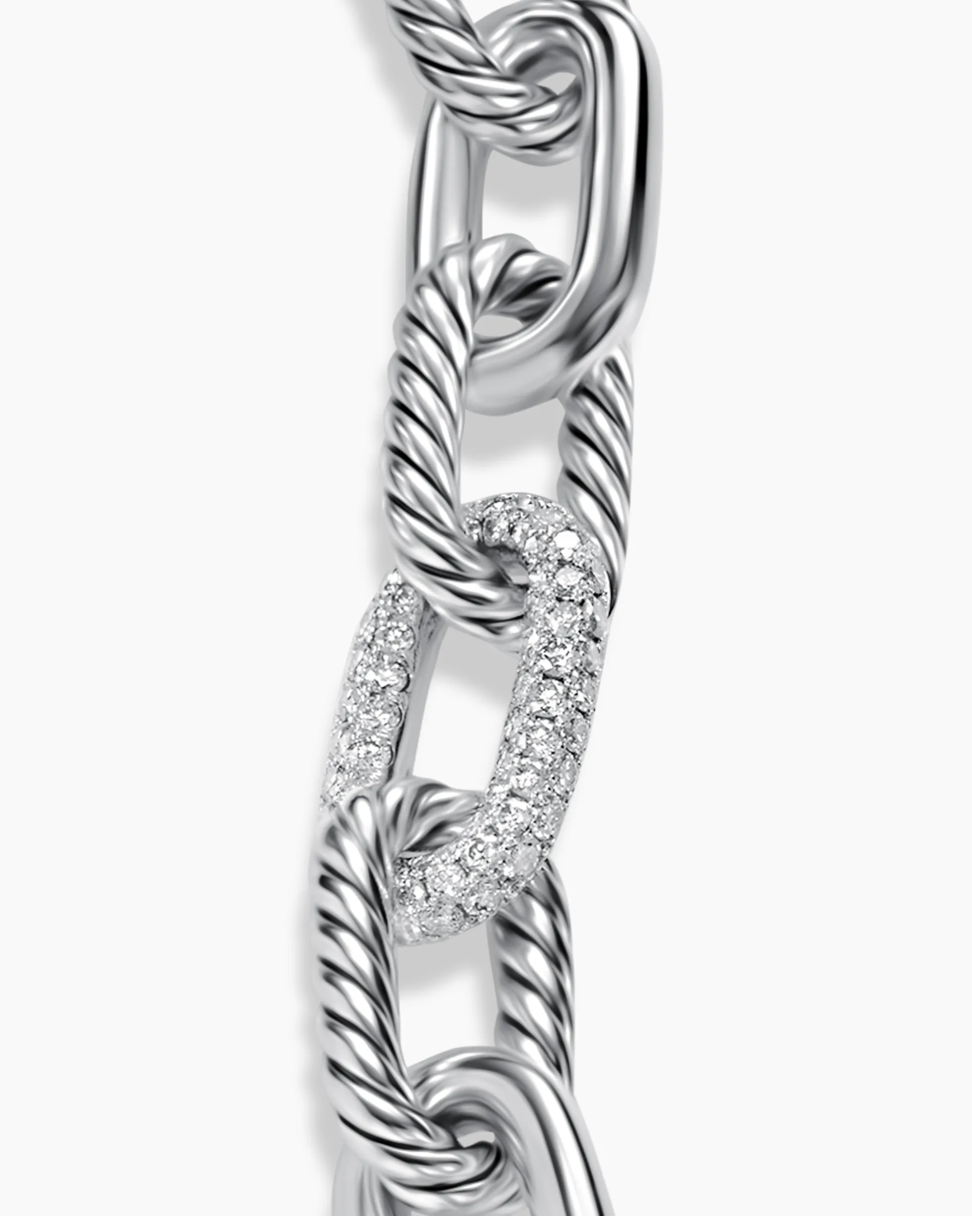 DY Madison® Chain Bracelet Sterling Silver with Diamonds, 11mm