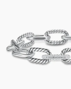 DY Madison® Chain Bracelet Sterling Silver with Diamonds, 11mm