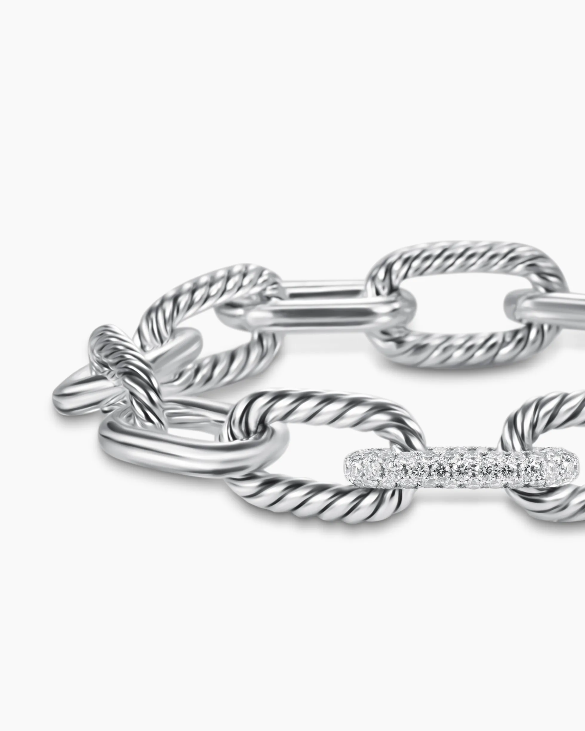 DY Madison® Chain Bracelet Sterling Silver with Diamonds, 11mm