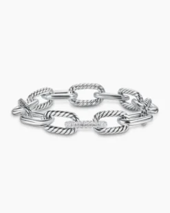 DY Madison® Chain Bracelet Sterling Silver with Diamonds, 11mm