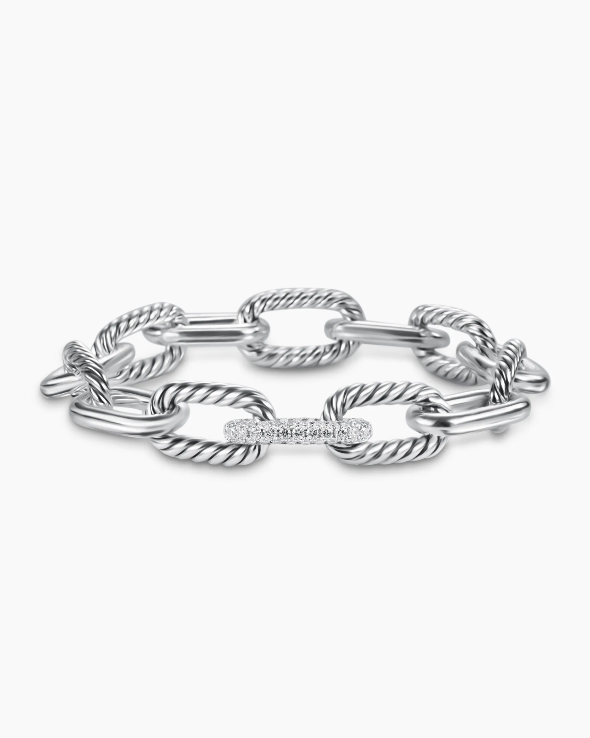 DY Madison® Chain Bracelet Sterling Silver with Diamonds, 11mm