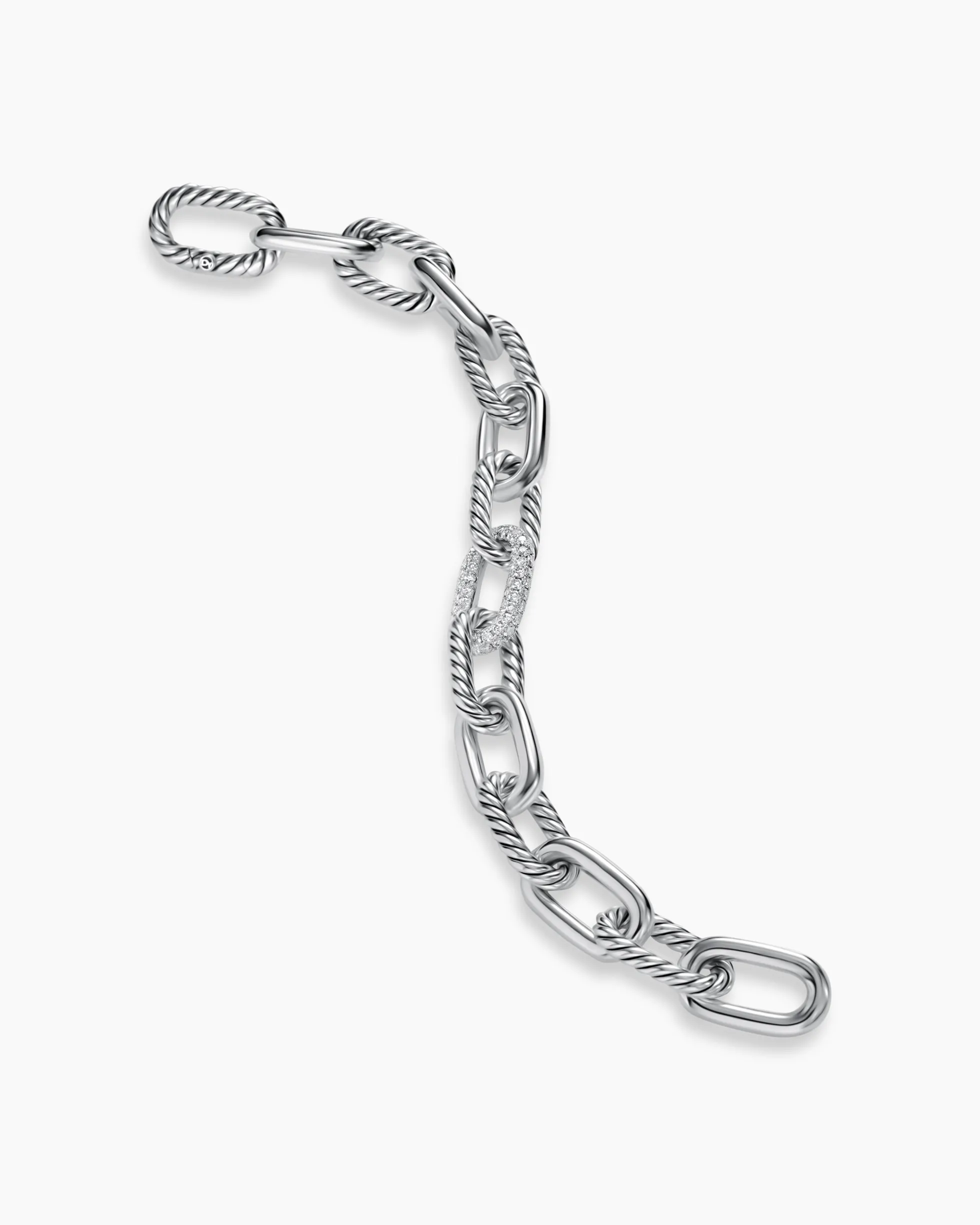 DY Madison® Chain Bracelet Sterling Silver with Diamonds, 11mm