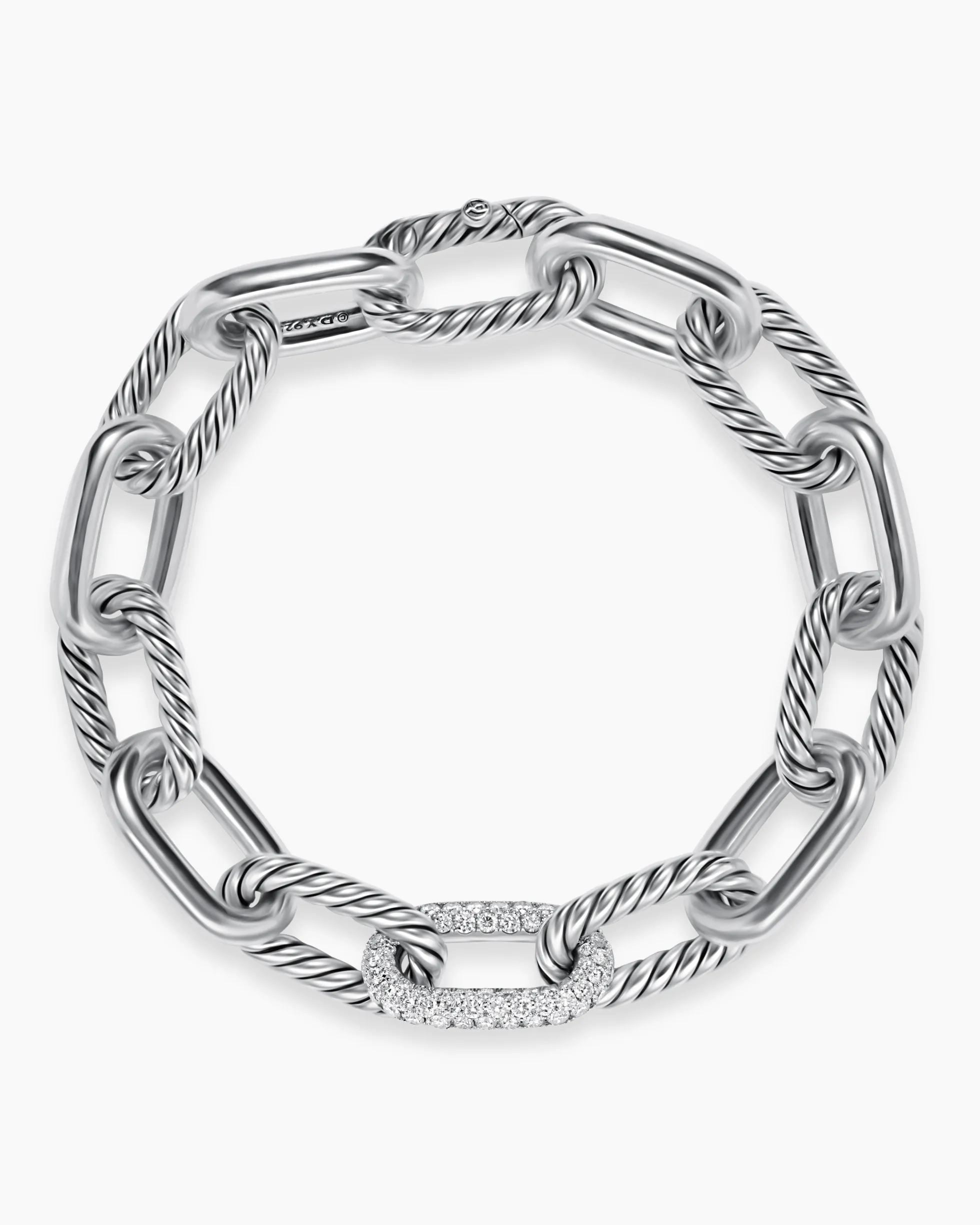 DY Madison® Chain Bracelet Sterling Silver with Diamonds, 11mm