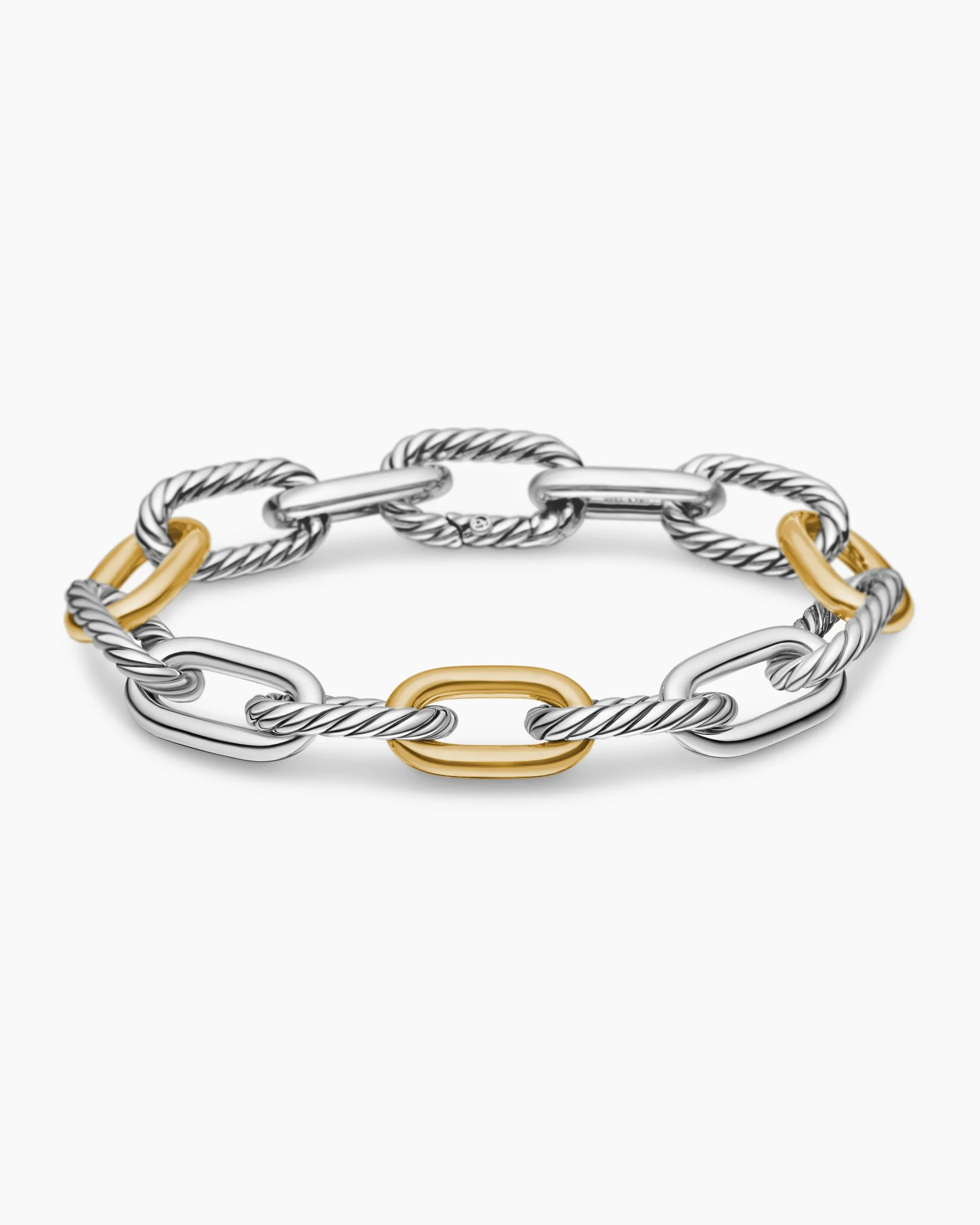 DY Madison® Chain Bracelet Sterling Silver with 18K Yellow Gold, 11mm