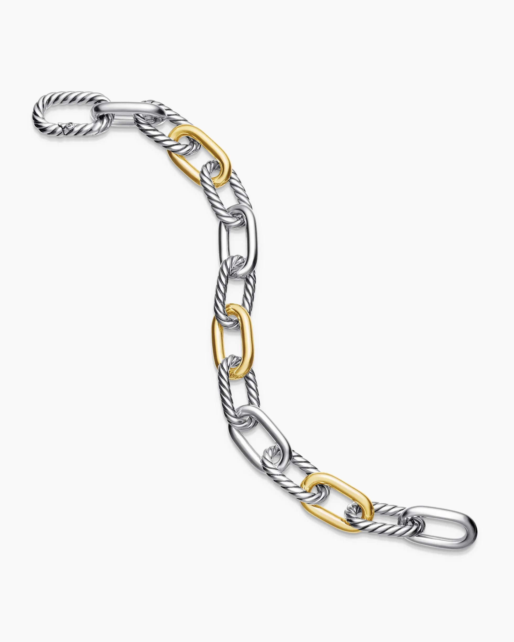 DY Madison® Chain Bracelet Sterling Silver with 18K Yellow Gold, 11mm