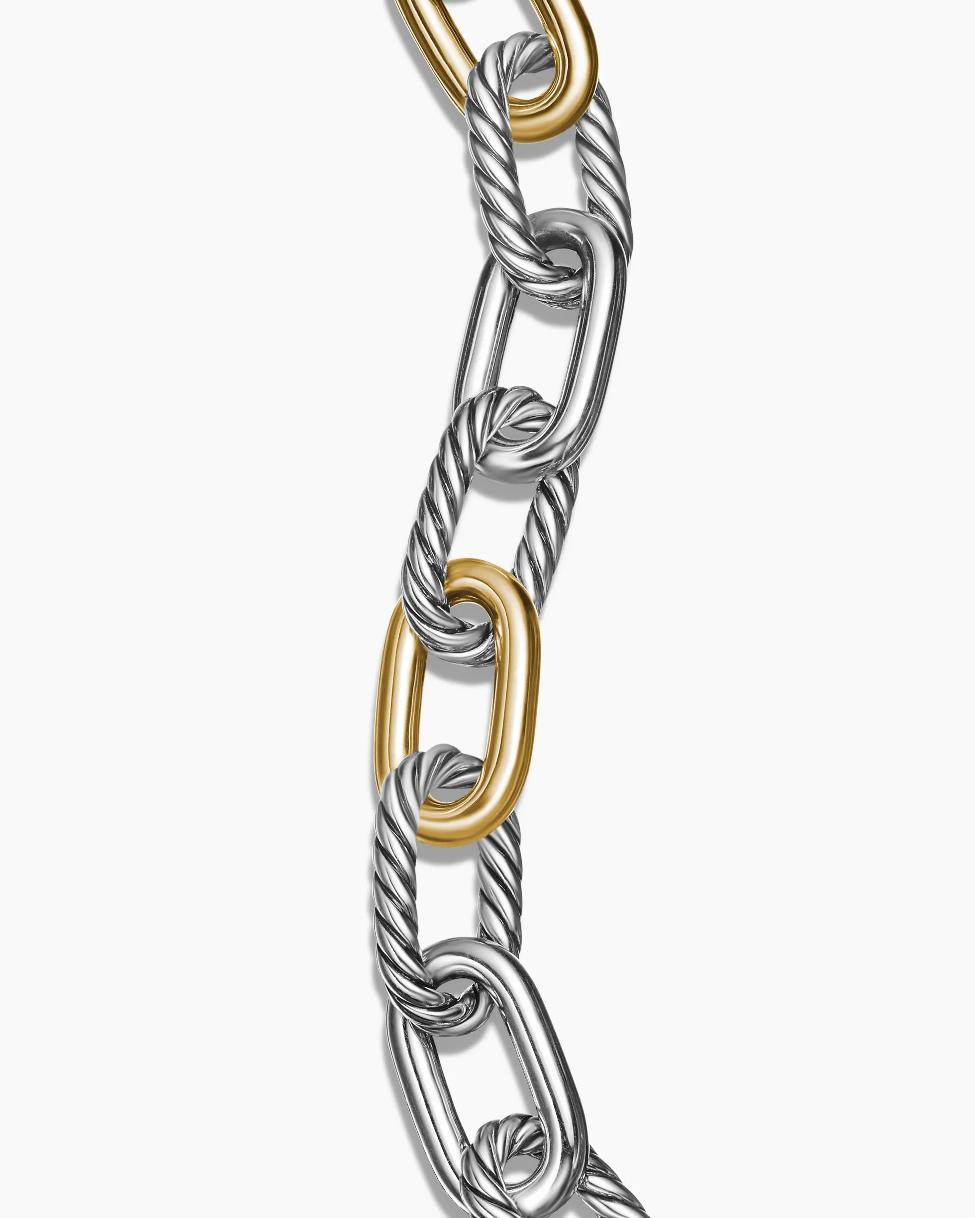 DY Madison® Chain Bracelet Sterling Silver with 18K Yellow Gold, 11mm