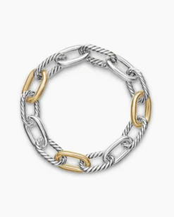 DY Madison® Chain Bracelet Sterling Silver with 18K Yellow Gold, 11mm