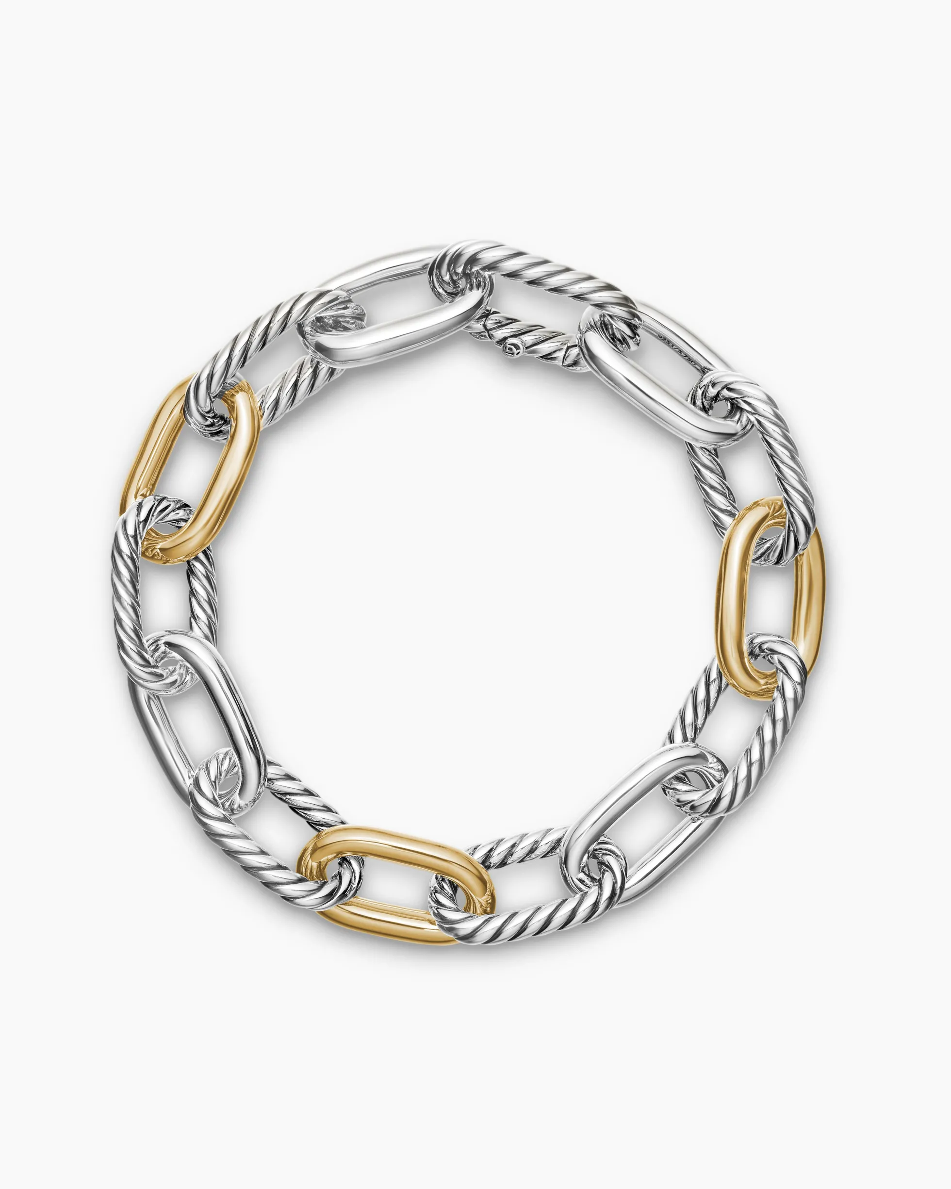 DY Madison® Chain Bracelet Sterling Silver with 18K Yellow Gold, 11mm