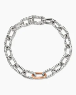DY Madison® Chain Bracelet Sterling Silver with 18K Rose Gold, 8.5mm