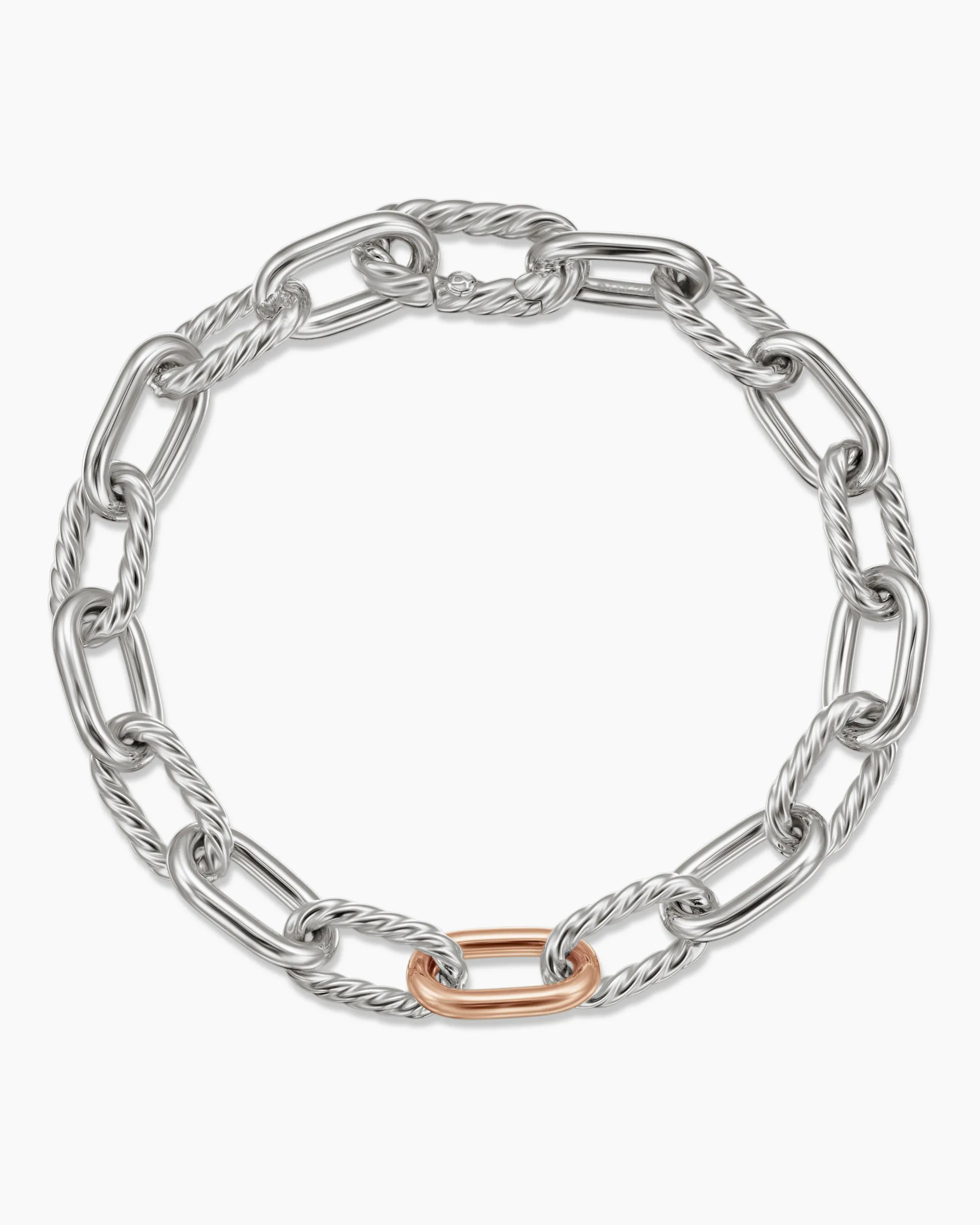 DY Madison® Chain Bracelet Sterling Silver with 18K Rose Gold, 8.5mm