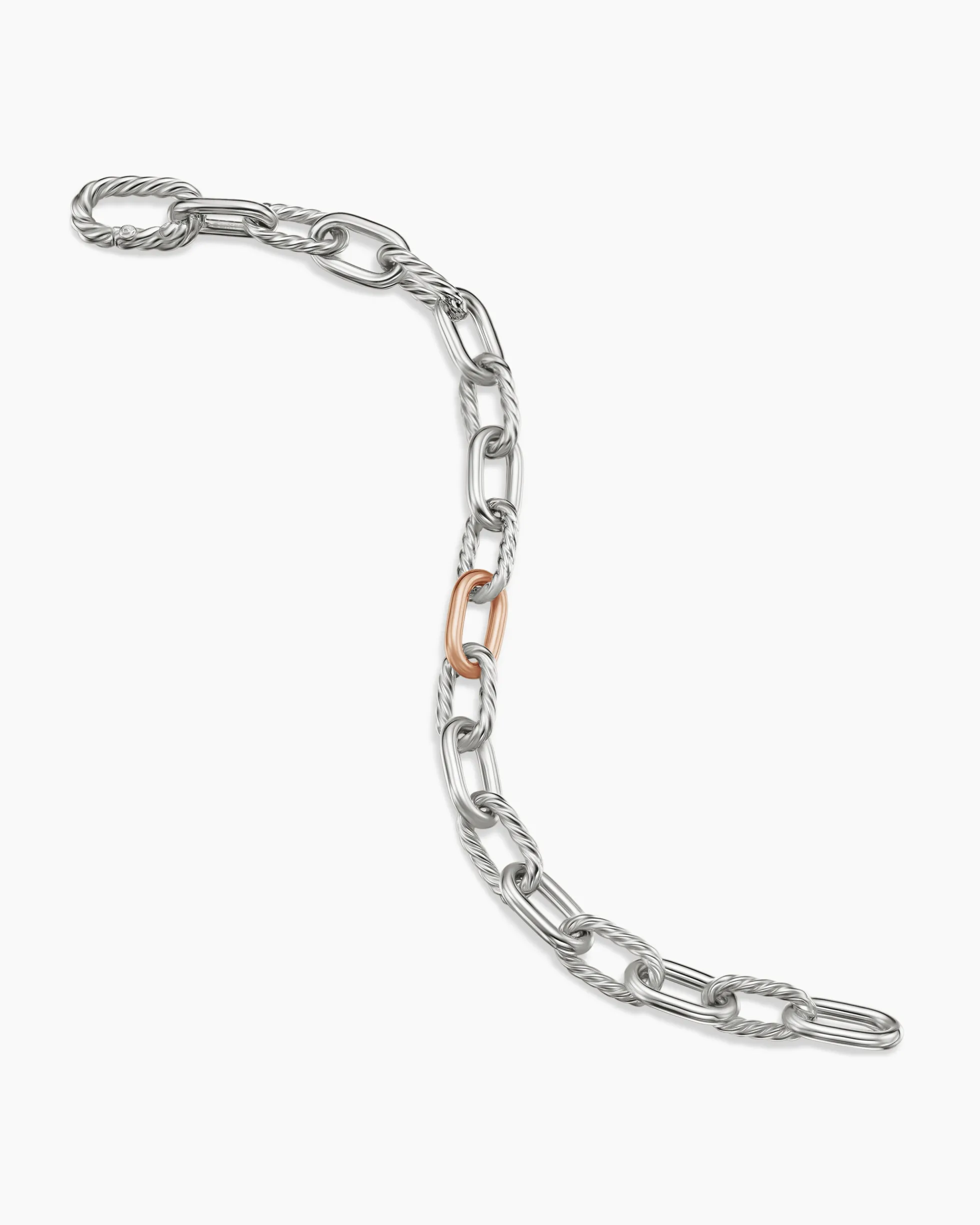 DY Madison® Chain Bracelet Sterling Silver with 18K Rose Gold, 8.5mm