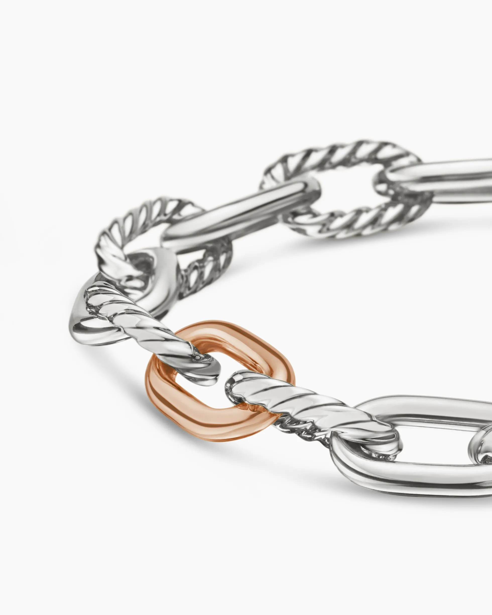DY Madison® Chain Bracelet Sterling Silver with 18K Rose Gold, 8.5mm
