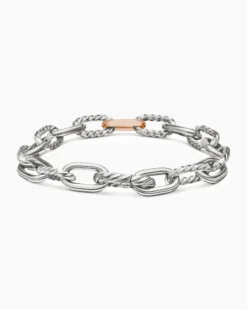 DY Madison® Chain Bracelet Sterling Silver with 18K Rose Gold, 8.5mm