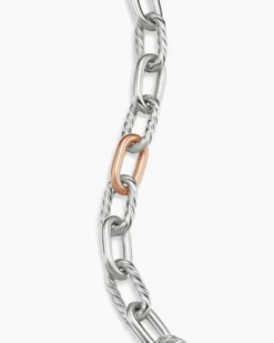 DY Madison® Chain Bracelet Sterling Silver with 18K Rose Gold, 8.5mm