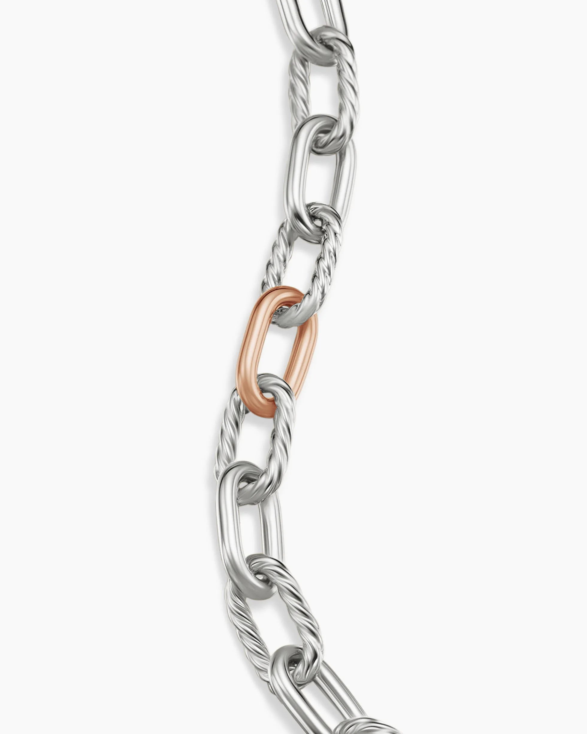 DY Madison® Chain Bracelet Sterling Silver with 18K Rose Gold, 8.5mm
