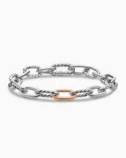 DY Madison® Chain Bracelet Sterling Silver with 18K Rose Gold, 8.5mm