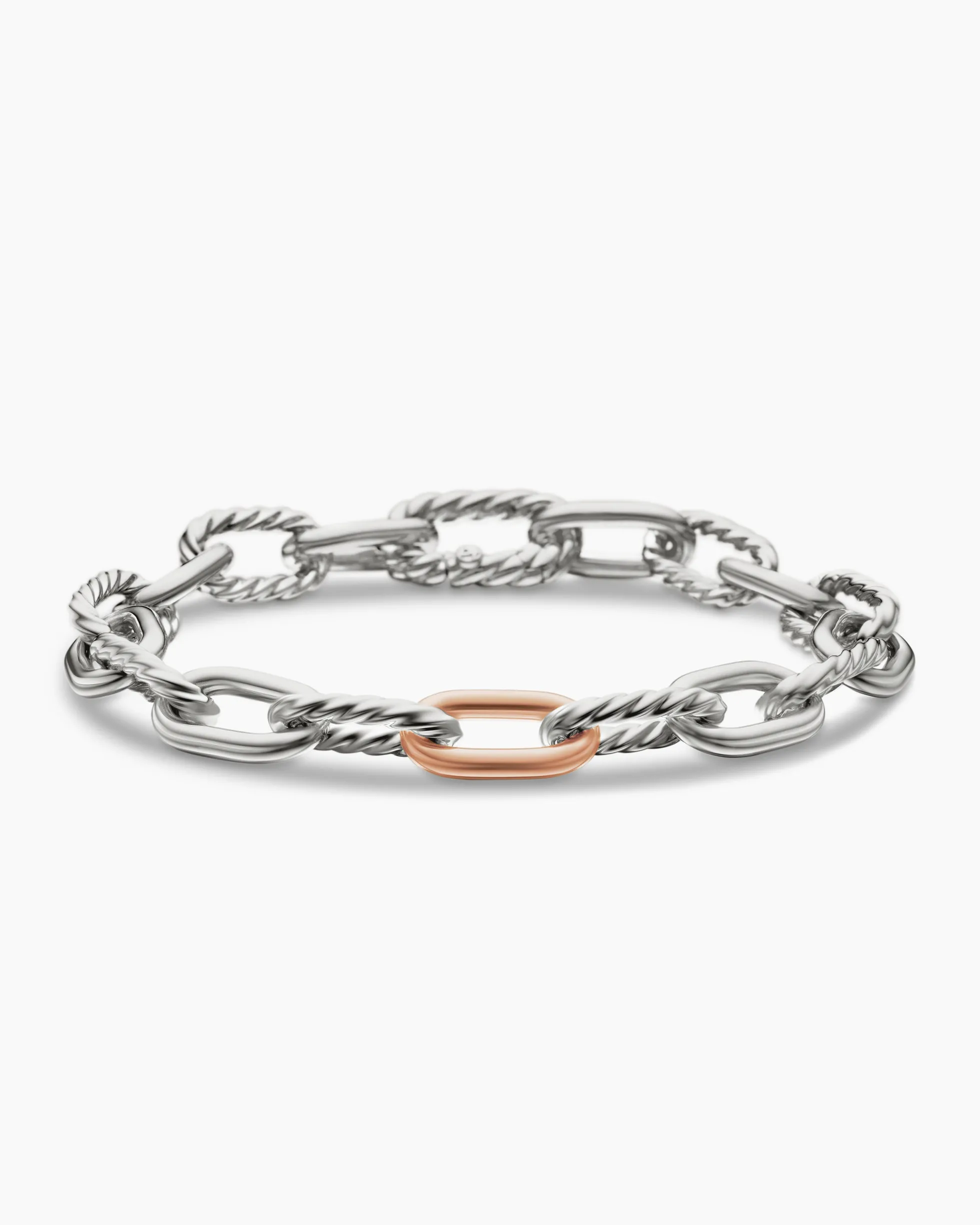 DY Madison® Chain Bracelet Sterling Silver with 18K Rose Gold, 8.5mm