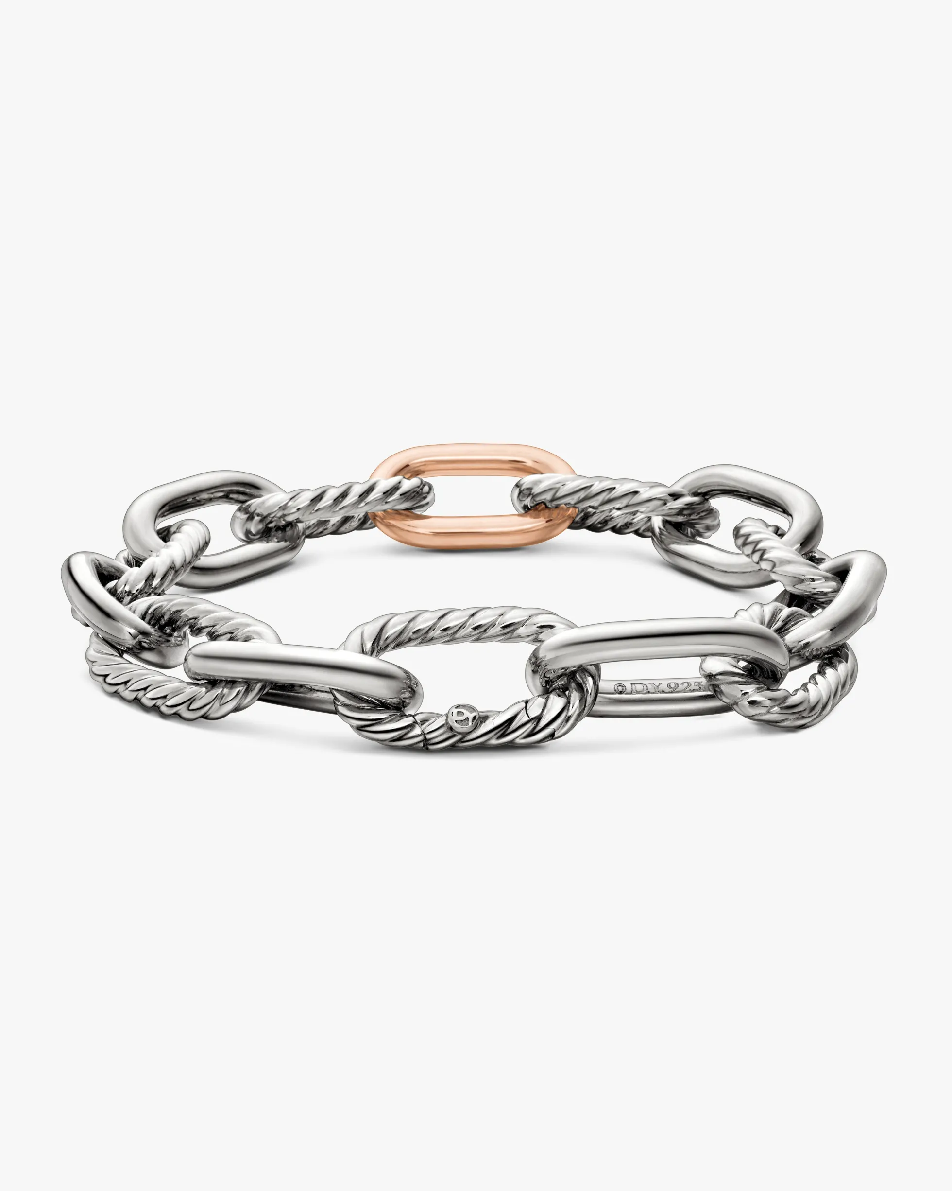 DY Madison® Chain Bracelet Sterling Silver with 18K Rose Gold, 11mm