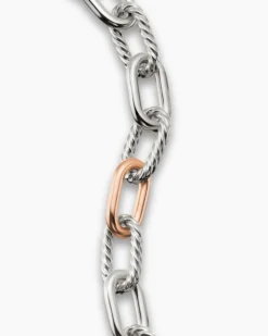 DY Madison® Chain Bracelet Sterling Silver with 18K Rose Gold, 11mm