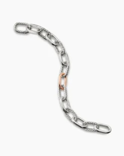DY Madison® Chain Bracelet Sterling Silver with 18K Rose Gold, 11mm